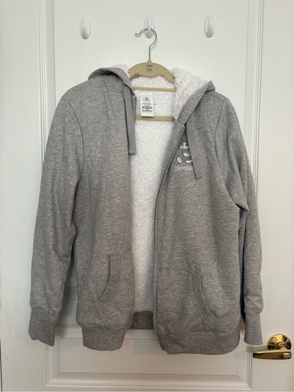 Disney Light Gray Sherpa-Lined Men’s Zip Hoodie